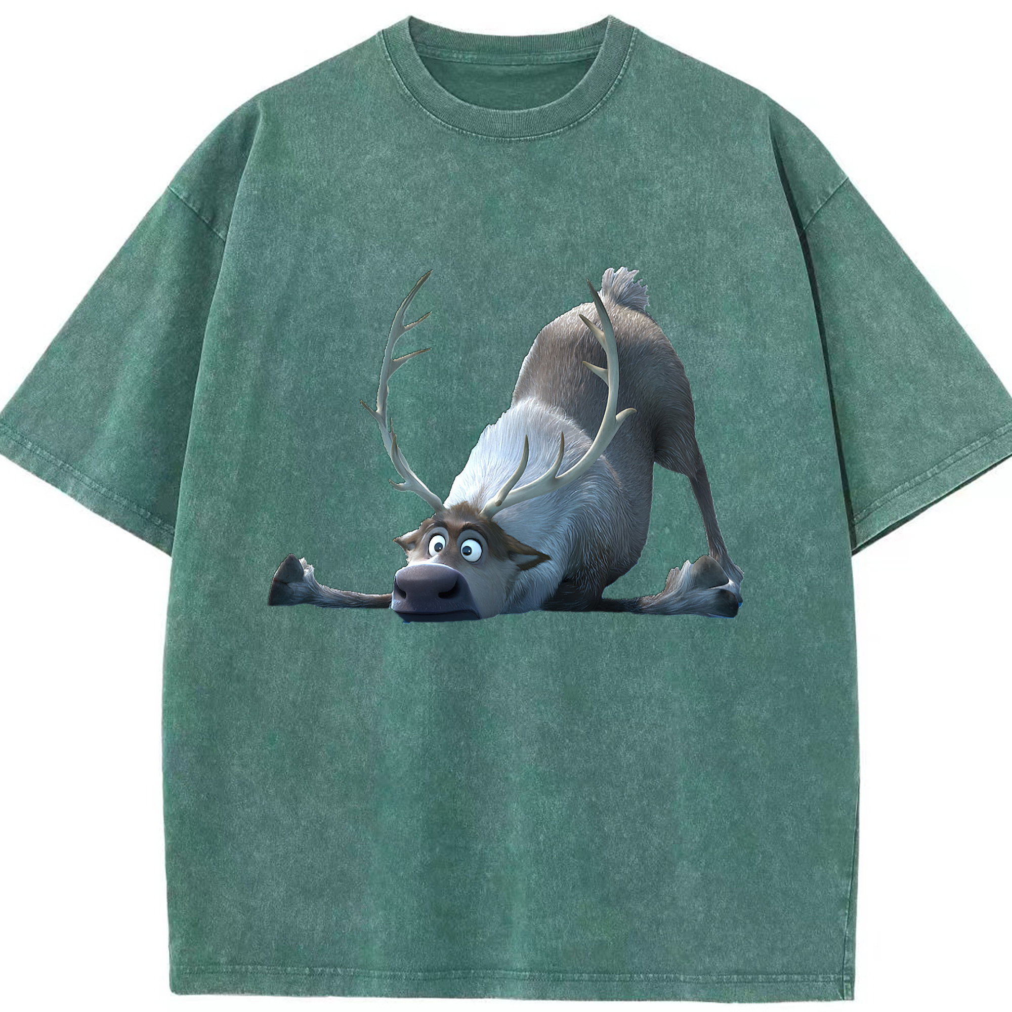 （画像用） アナと雪の女王 アンナ エルサ Frozen Anna Elsa 綿100% ヴィンテージ風 半袖Tシャツ（フロントプリント）